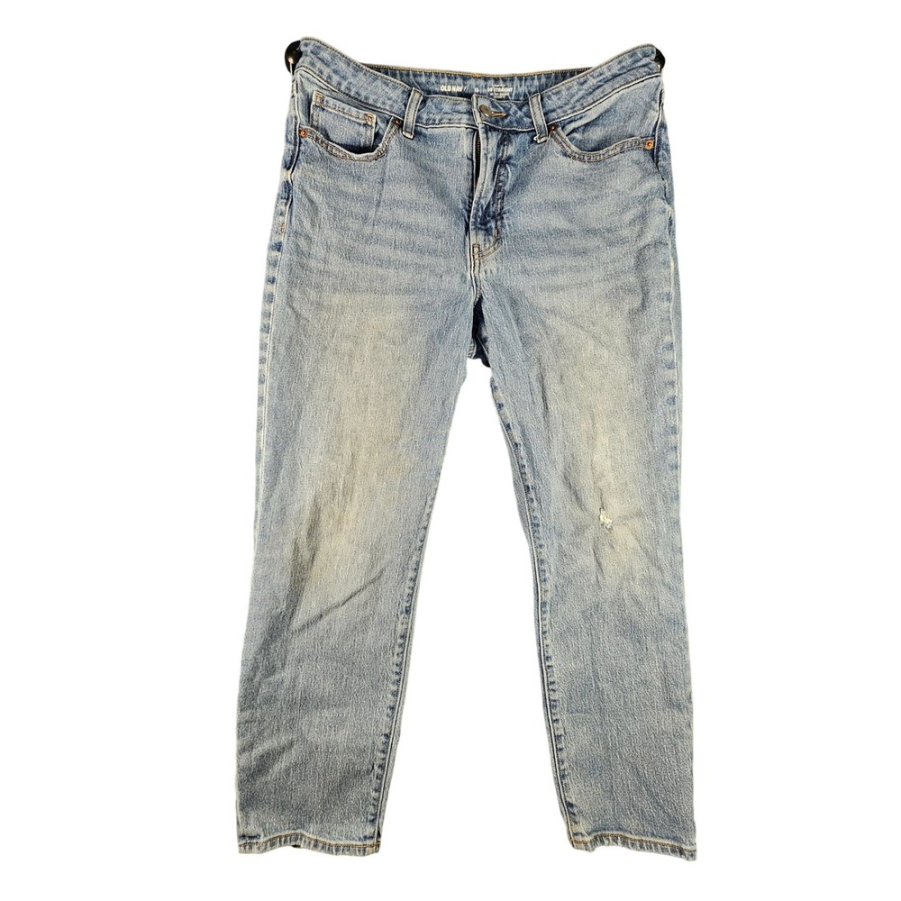 Old Navy Womens High-Rise OG Straight Light Wash Denim Jeans‎ 12 S/547044-00
